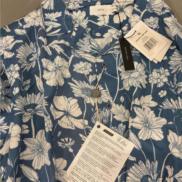 BNWT Onia floral pattern button up shirt XL - Picture 4 of 7